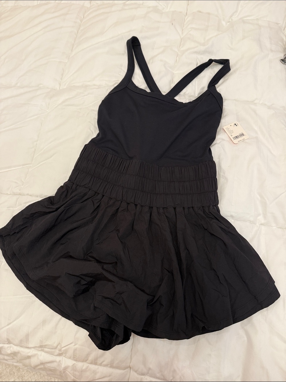 FP Movement by Free People Black Athletic Shorts Romper